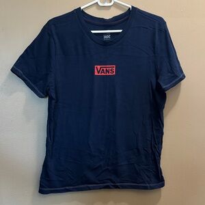 Vans Women’s Dark Blue Tee with Red Logo